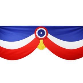 Lambrequin : tricolore (coupe arrondie)