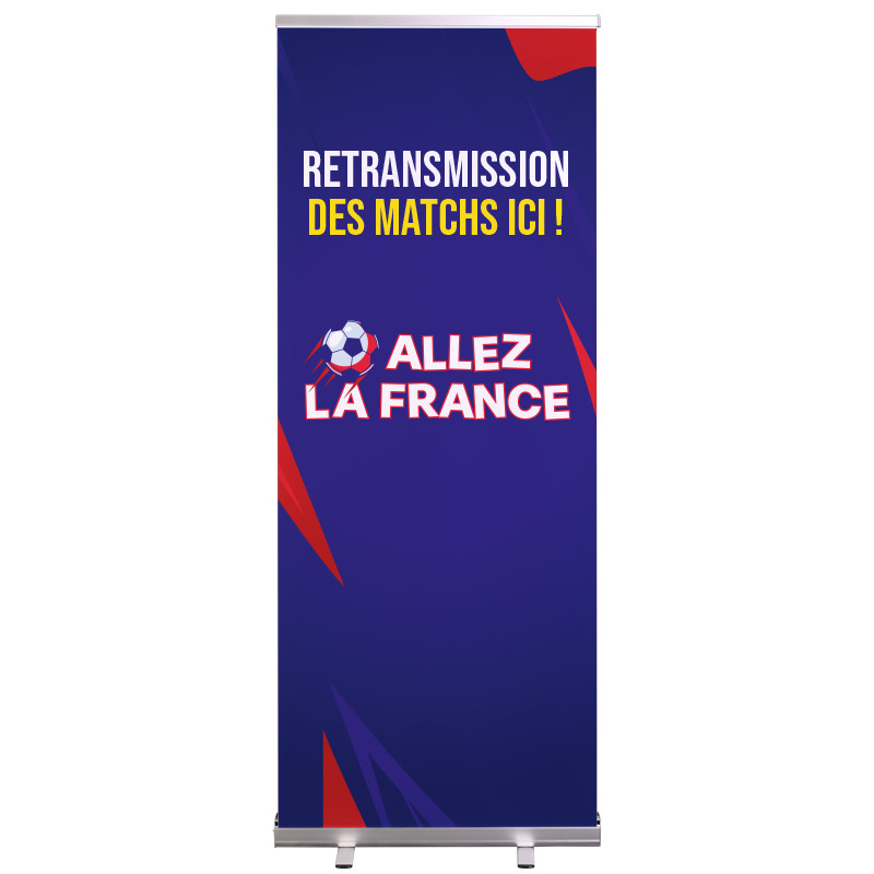 Roll-up Prêt à imprimer "Allez la France" (avec housse de transport) 80x200 cm - Modèle 1 MACAP