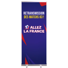 Roll-up Prêt à imprimer "Allez la France" (avec housse de transport) 80x200 cm - Modèle 1 MACAP