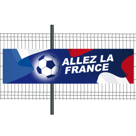 Banderole Prête à imprimer "Allez la France" (fixation oeillets) 80x300 cm - Modèle 2 MACAP