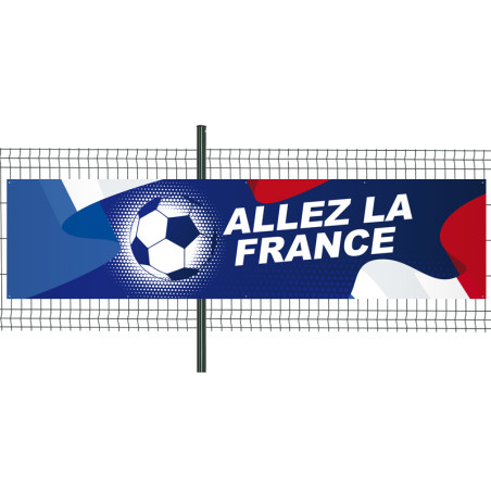 Banderole Prête à imprimer "Allez la France" (fixation oeillets) 100x400 cm - Modèle 2 MACAP