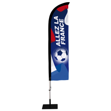 Beach flag Prêt à imprimer "Allez la France" (kit avec platine carrée) 2,8 m - Modèle 2 MACAP