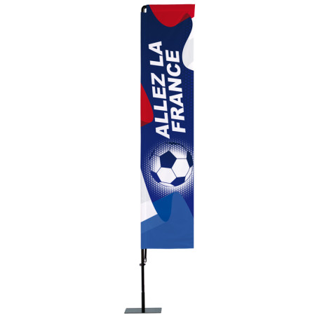 Beach flag Prêt à imprimer "Allez la France" (kit avec platine carrée) 3,5 m - Modèle 2 MACAP