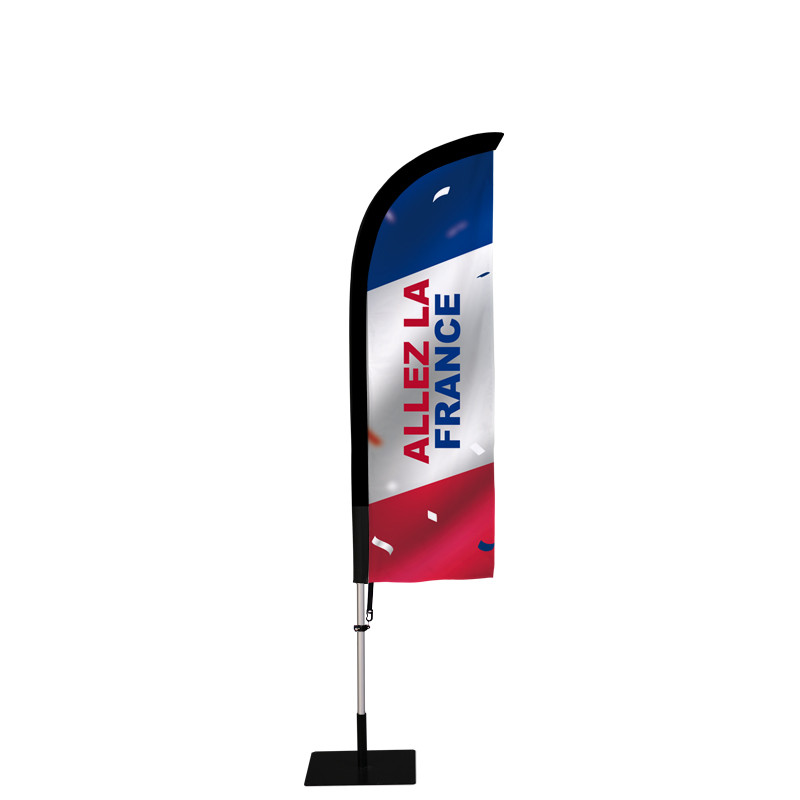 Beach flag Prêt à imprimer "Allez la France" (kit avec platine carrée) 2,3 m - Modèle 3 MACAP