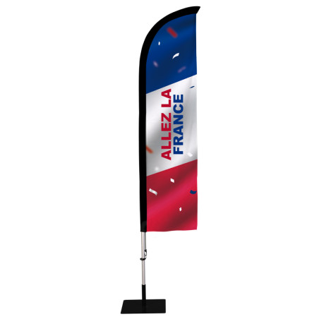 Beach flag Prêt à imprimer "Allez la France" (kit avec platine carrée) 2,8 m - Modèle 3 MACAP