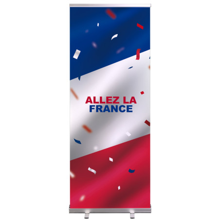 Roll-up Prêt à imprimer "Allez la France" (avec housse de transport) 80x200 cm - Modèle 3 MACAP