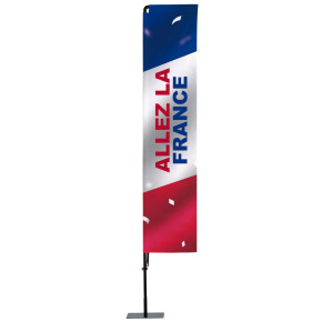 Beach flag Prêt à imprimer "Allez la France" (kit avec platine carrée) 3,5 m - Modèle 3 MACAP