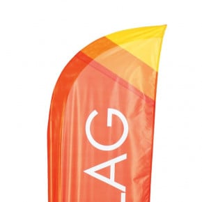 Beach flag - Oriflamme CLASSIQUE (KIT complet fourreau dans la maille) - vue haute flamme - MACAP