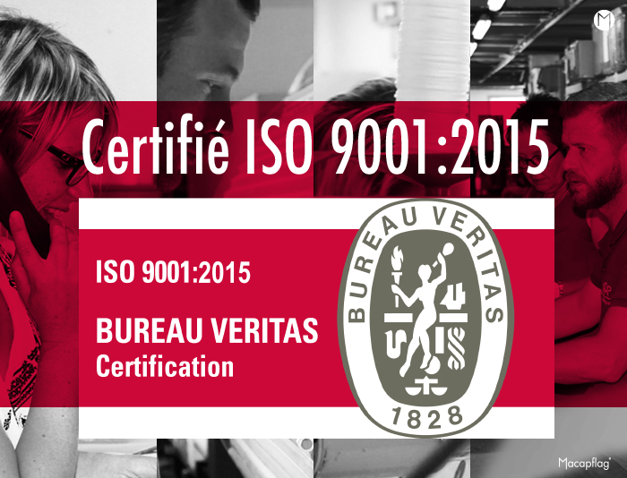 La société Macap est certifiée ISO 9001 : 2015 par le bureau veritas, leader mondial de la certification