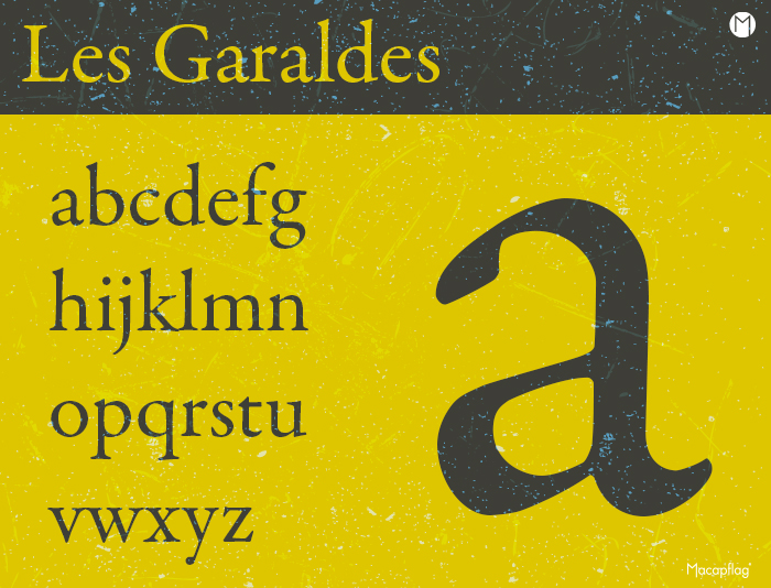 la classification vox atypi des polices de caracteres ou typos, ici les garaldes