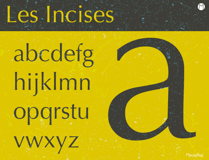 la classification vox atypi des polices de caracteres ou typos, ici les incises