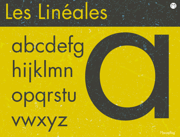 la classification vox atypi des polices de caracteres ou typos, ici les lineales