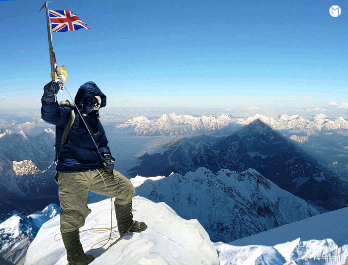 Le 29 Mai 1953, un drapeau est sur planté au sommet de l'Everest