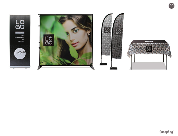 Un stand personnalisé à vos couleurs, pratique, transportable et pas cher