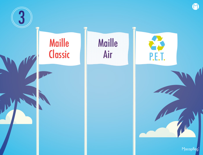 Choisir la matière d'un drapeau pour mât