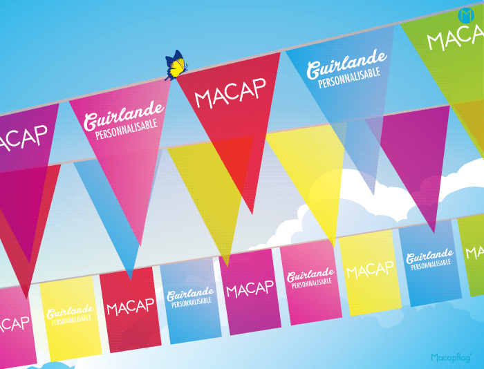 Guirlande publicitaire personnalisable en papier, textile ou plastique