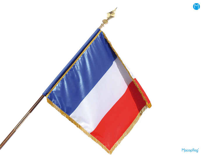 drapeau français de prestige, drapeau de défilé français personnalisé