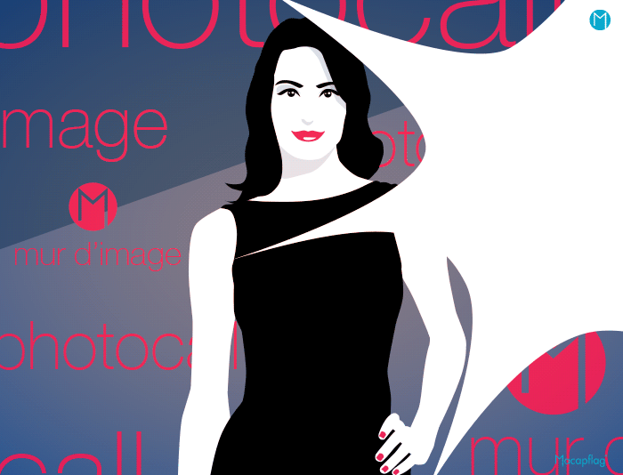 Le photocall ou mur d'image sert de fond de stand ou fond pour photos