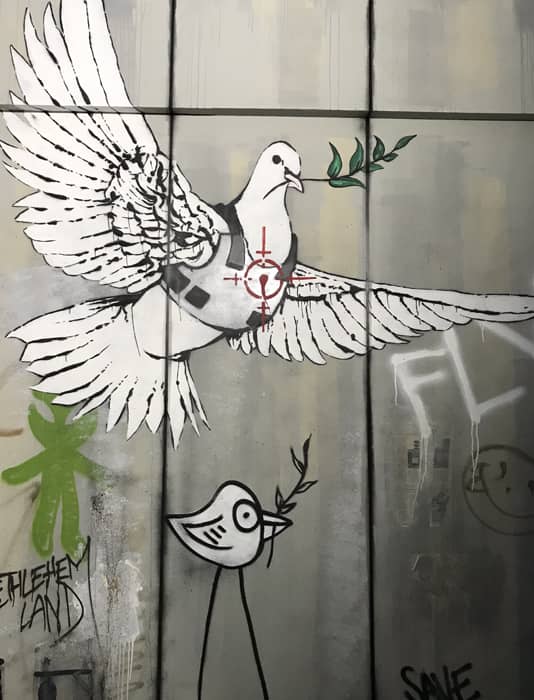 Banksy colombe cible en Israël