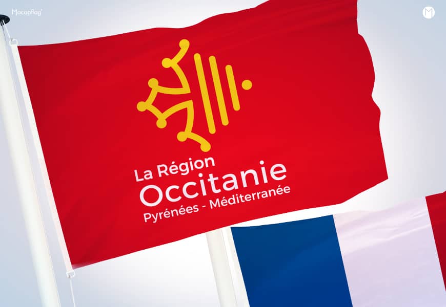 Les drapeaux des régions françaises, vecteurs de l