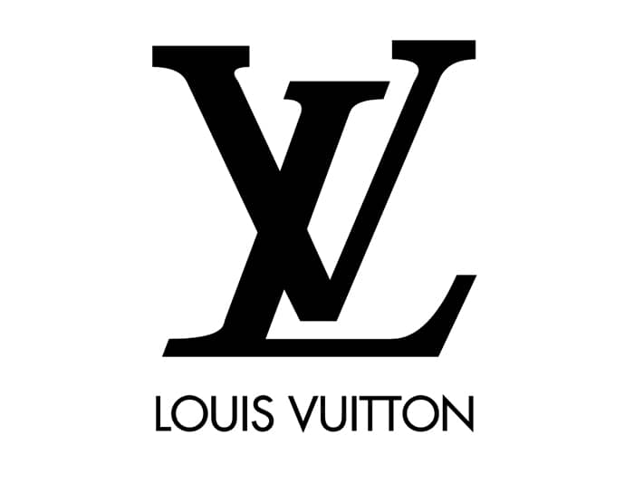 Le logo Louis Vuitton en noir et blanc