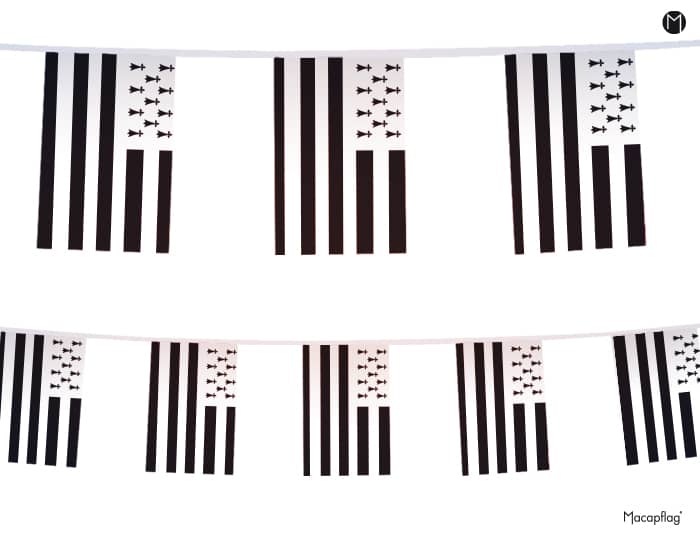 guirlande de fanions imprimés du drapeau breton