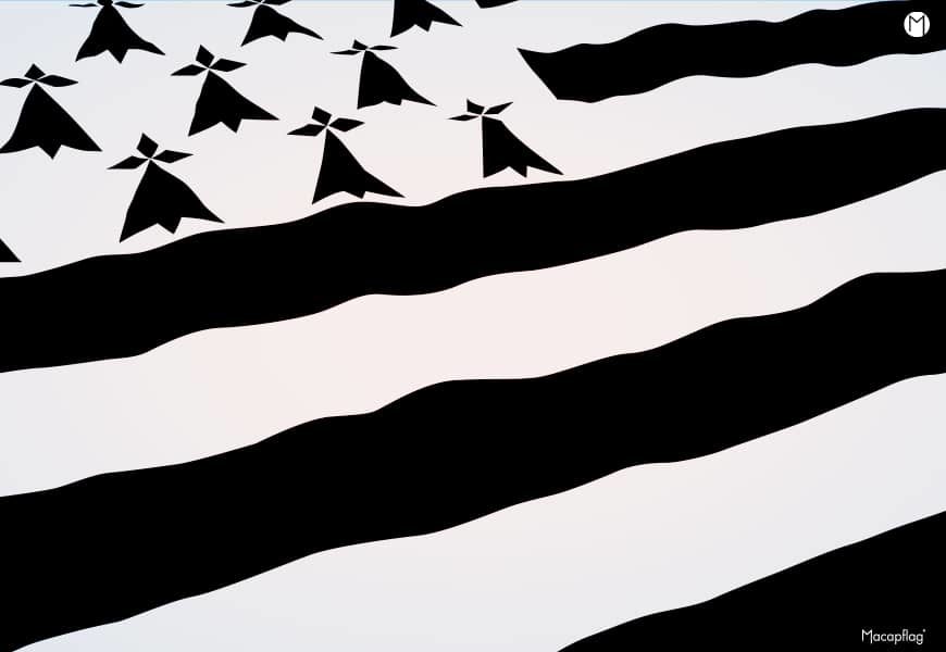 Le drapeau breton noir et blanc