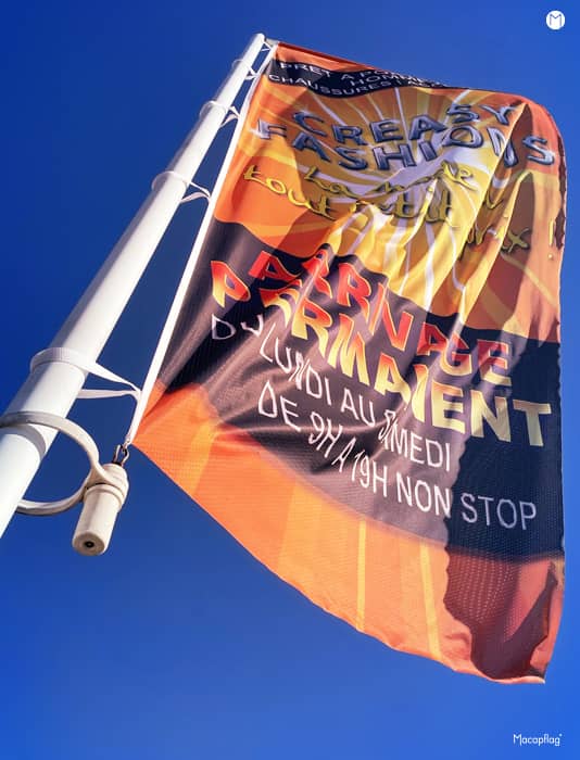 Drapeau imprimé vertical pour mat à potence