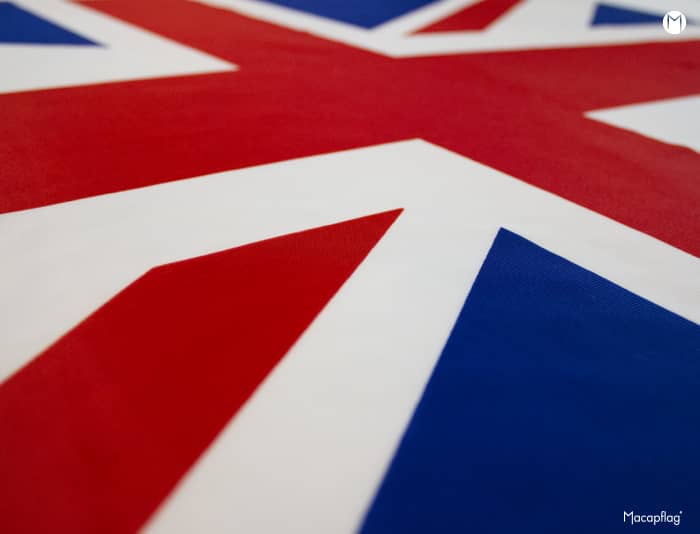 Gros plan sur l'impression de l'Union Jack