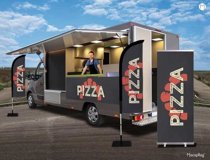 Signalisation et publicité camion pizza
