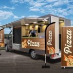Supports publicitaires pour un camion pizza