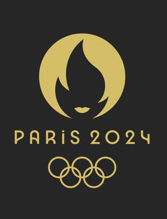 Logo officiel Paris JO 2024 fond noir