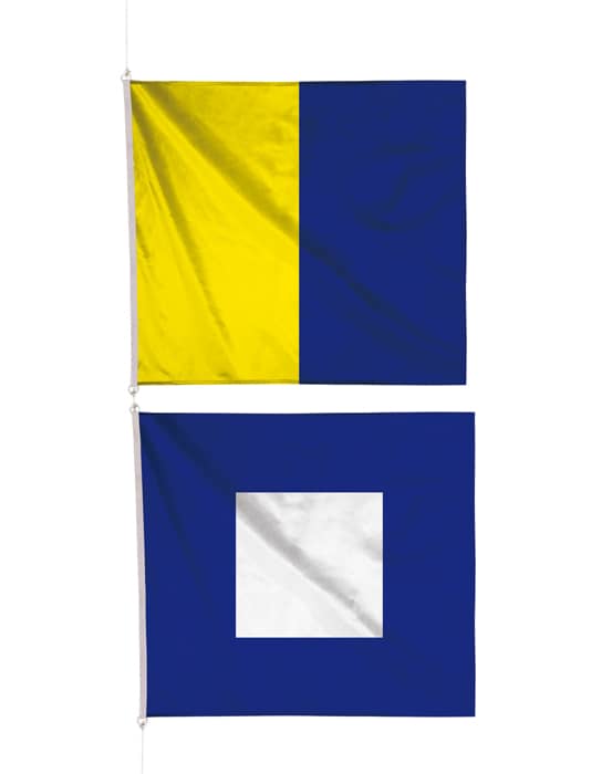 Drapeaux code maritime Kilo Papa