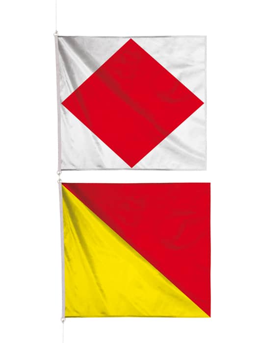 Drapeaux code maritime Foxtrot Oscar