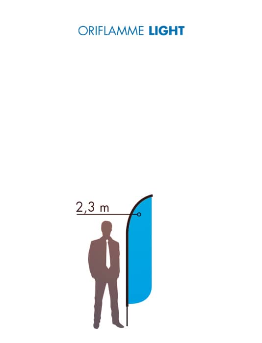 Oriflamme light usage indoor hauteur