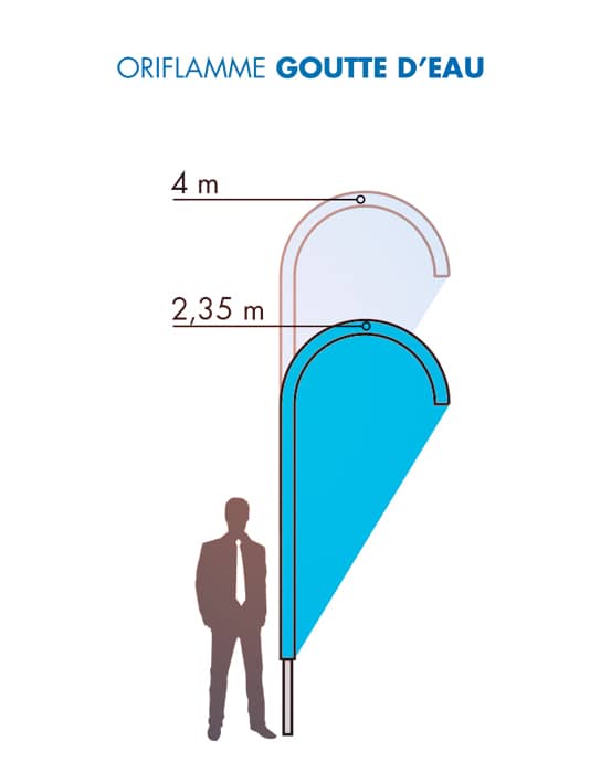 Oriflamme publicitaire voile goutte d'eau