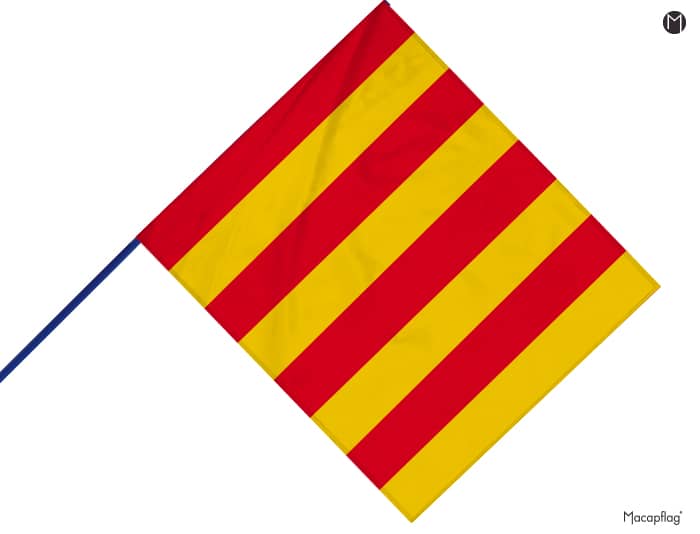 drapeau à bandes jaune et rouge course auto