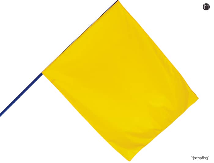 Le drapeau jaune pour course automobile