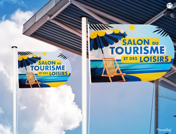 Drapeau pour mât forme arrondie