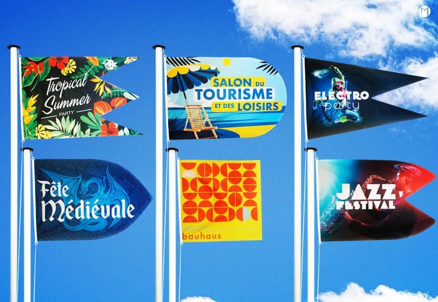 Drapeaux publicitaires découpés