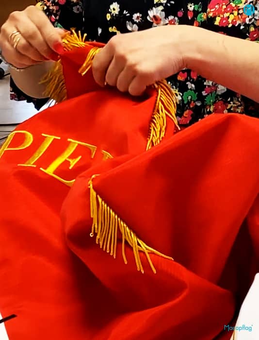 Drapeau Brodé de Pompiers pour cérémonies officielles