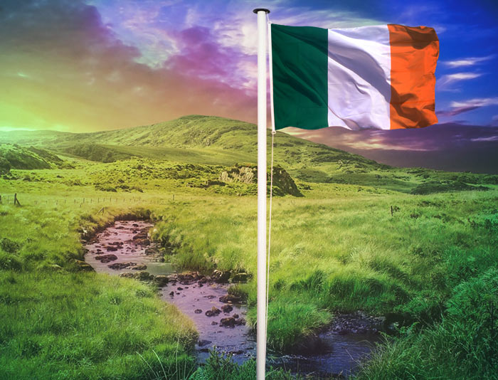Le drapeau irlandais flotte pour la Saint-Patrick