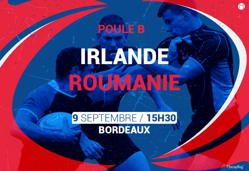 Match Irlande Roumanie Coupe du monde de rugby le 9 septembre