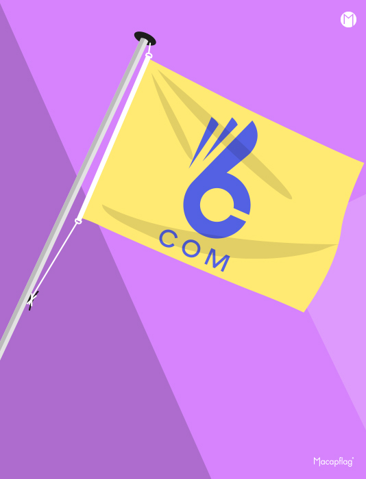 drapeau de façade sur un mât de façade