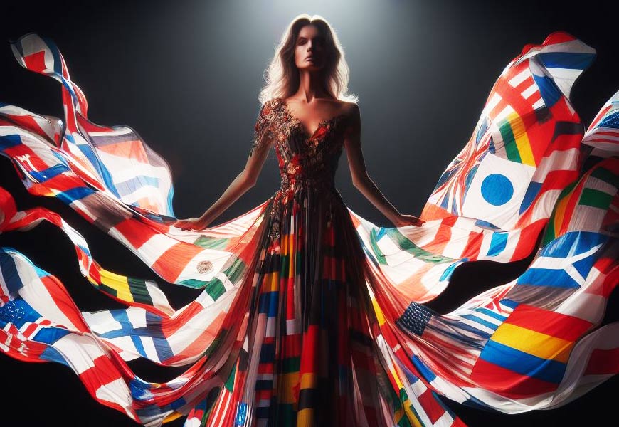 Drapeau et haute couture