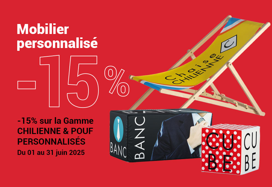 Promo chilienne et pouf personnalisés
