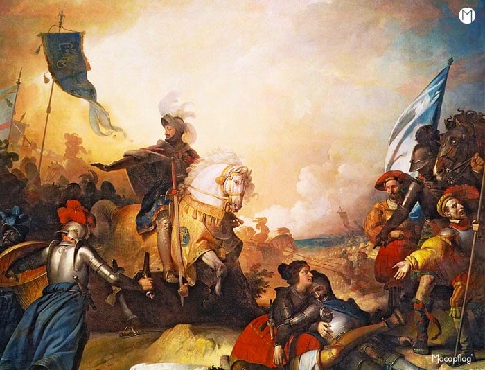 Les pavillons et étendards rattachés aux guerres