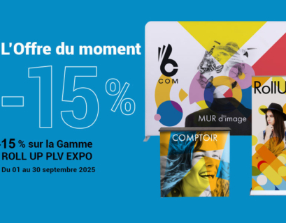 PLV salon personnalisable en promotion