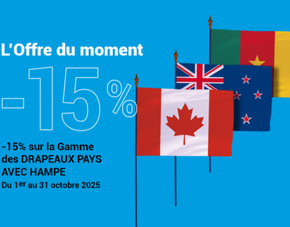 Drapeau avec hampe en promotion