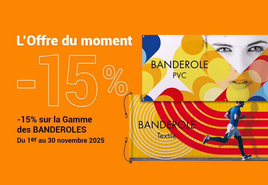 Banderole personnalisée imprimée en haute définition en promotion